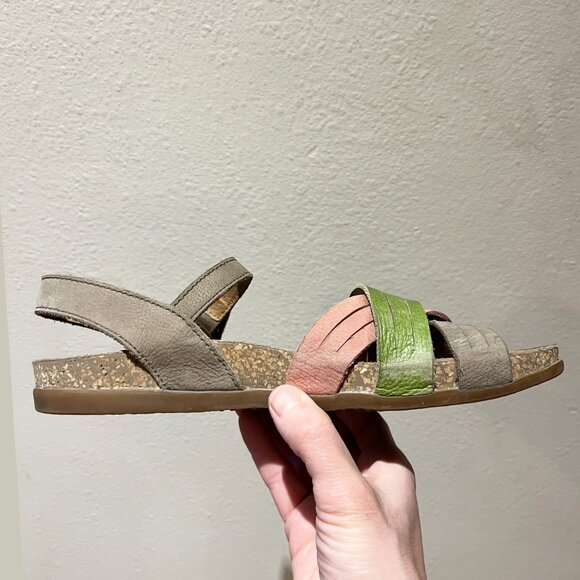 Cute Women's Sandals - El Naturalista - Green and Pink - Size 8.5 - Picture 6 of 12